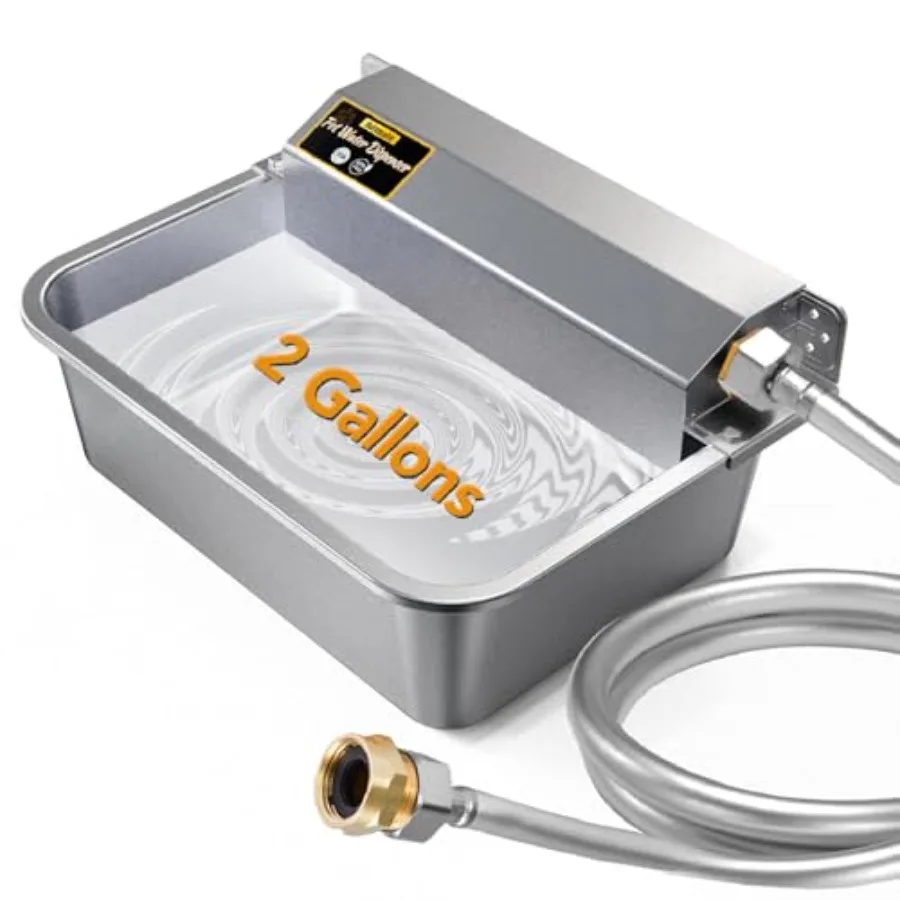 

Automatic Water Dispenser for Dogs 2 Gallons 304 Stainless Steel Dog Water Bowl Dispenser for Farm Chicken Pets Indoor Outdoor