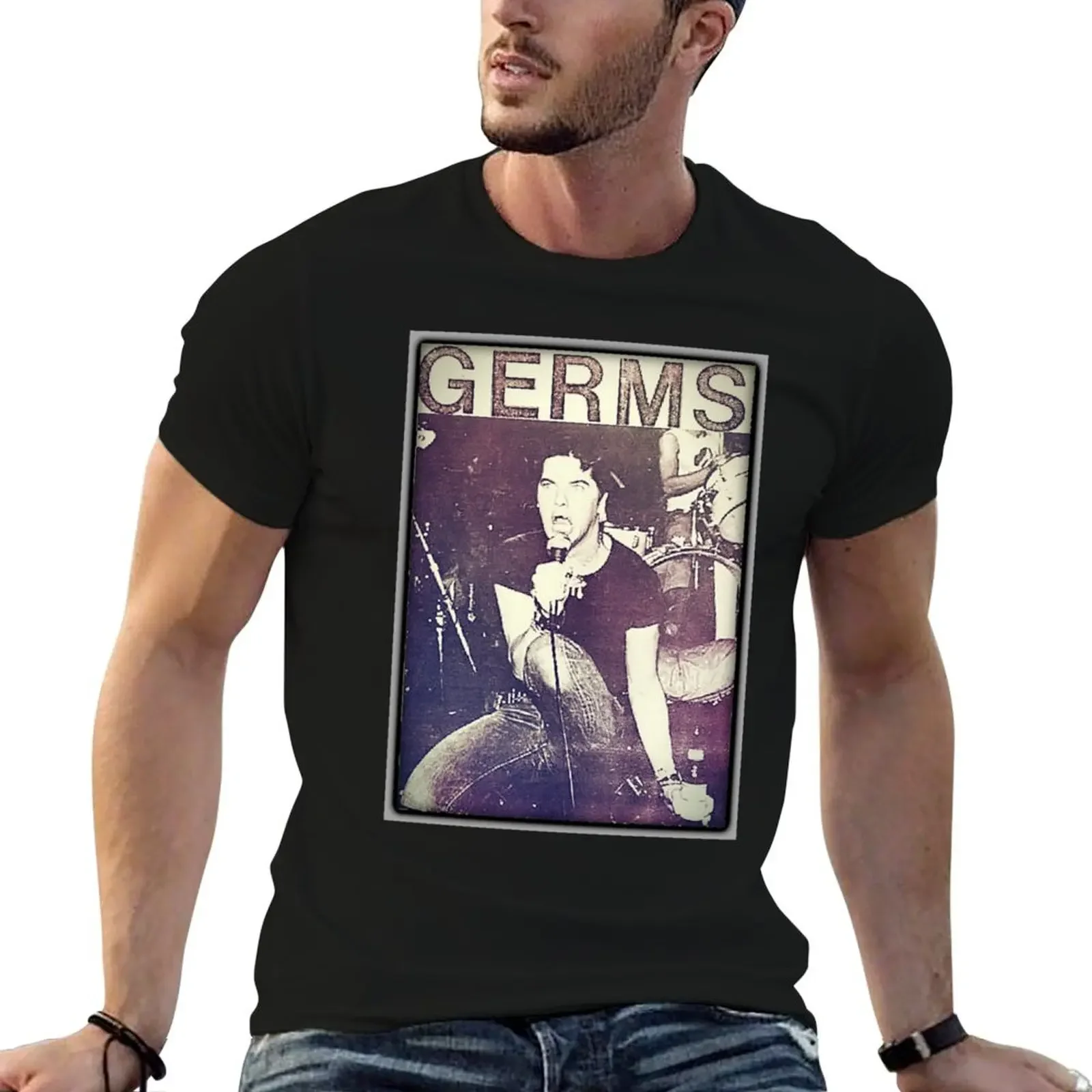 Germs T-Shirt vintage oversized t shirt baggy shirts plus size men clothing