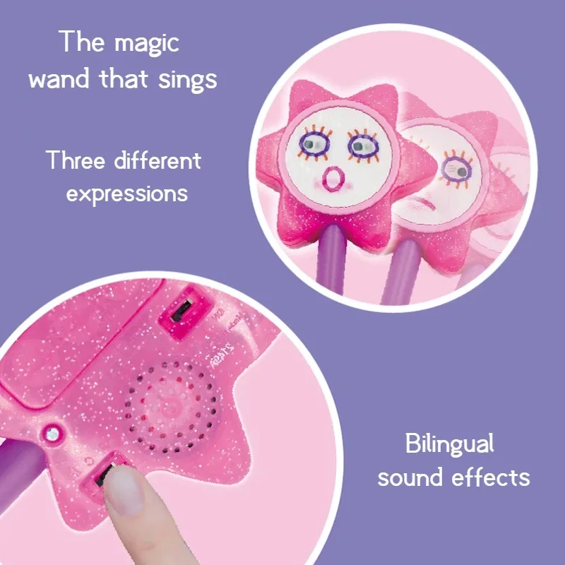 Cartoon Ben and Holly Little Kingdom Toys Bilingual Light Up Fairy Magic Wand Girl Princess Elf Castle Rocket For Kid Gift