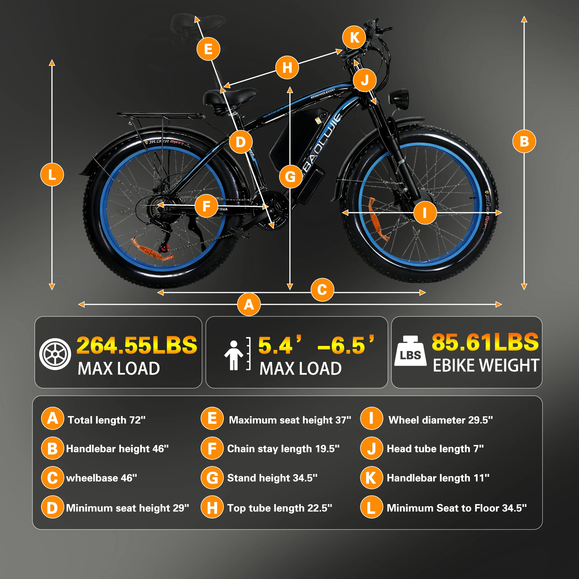 BAOLUJIE จักรยานไฟฟ้ามอเตอร์คู่ 3000W/5000W สำหรับผู้ใหญ่，มอเตอร์ไซค์ไฟฟ้าแบตเตอรี่ 48V/52V，ความเร็วสูงสุด 38 ไมล์ต่อชั่วโมง