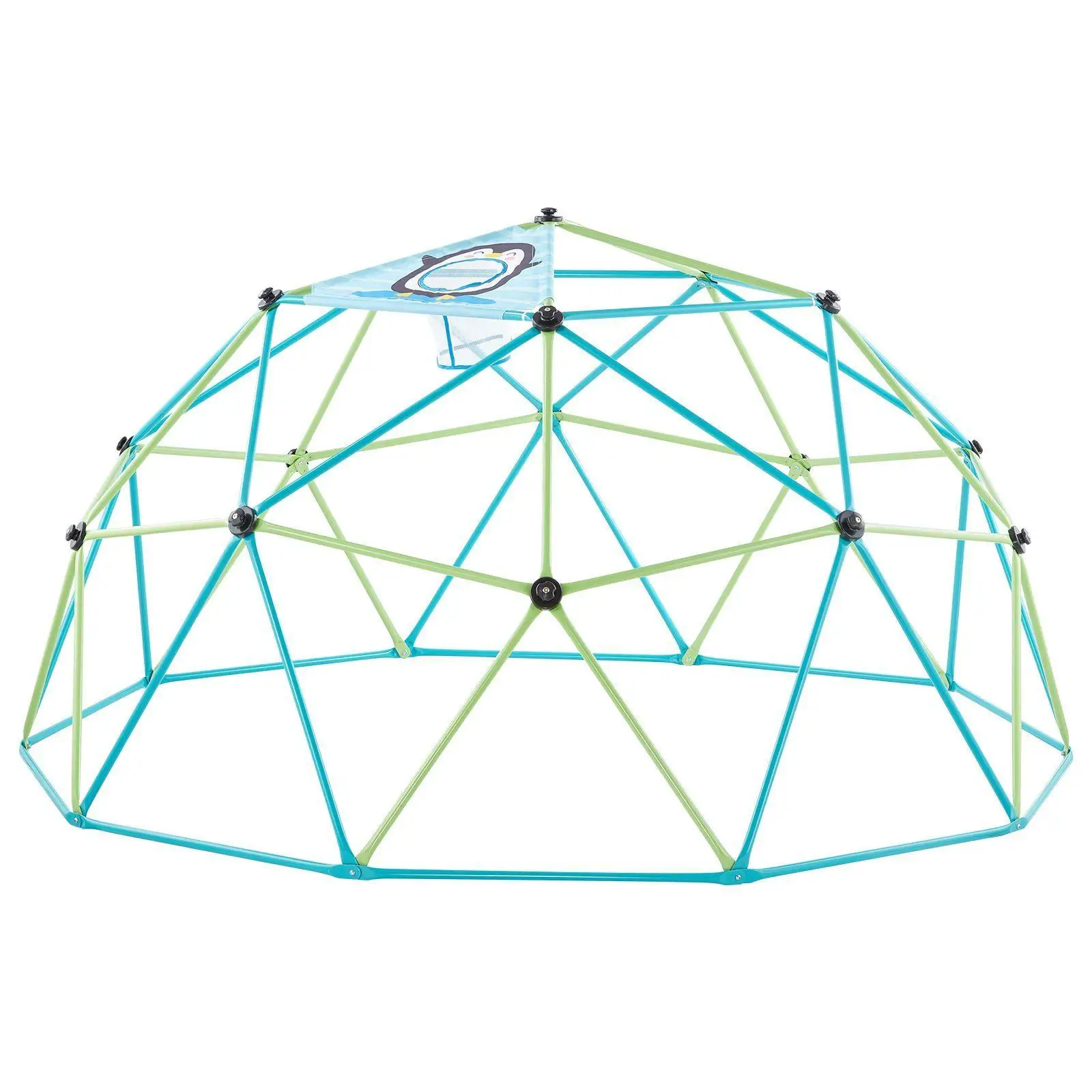 Cúpula de escalada durável de 10 pés, suporte de 1000 lb com rede de bola de polvo e 2 bolas incluídas, estrutura de playground segura para crianças