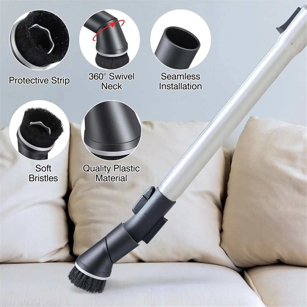 2 pak sikat debu penyedot debu kompatibel untuk seri Miele C dan S, SSP-10 35mm, 07132710, sikat debu Putar