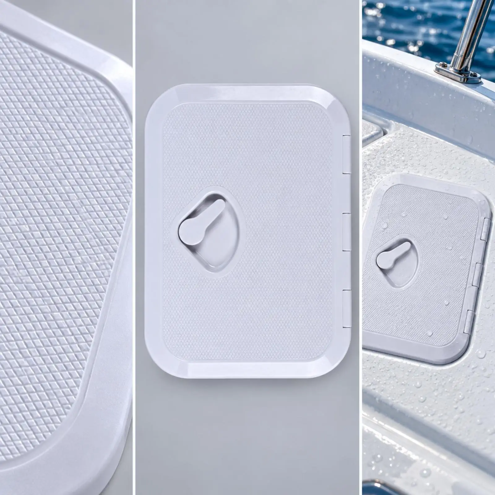 Deck Hatch Cover Weather-Tight ABS Marine Deck Hatch Cover with Integrated Hinge Lockable Non-Slip