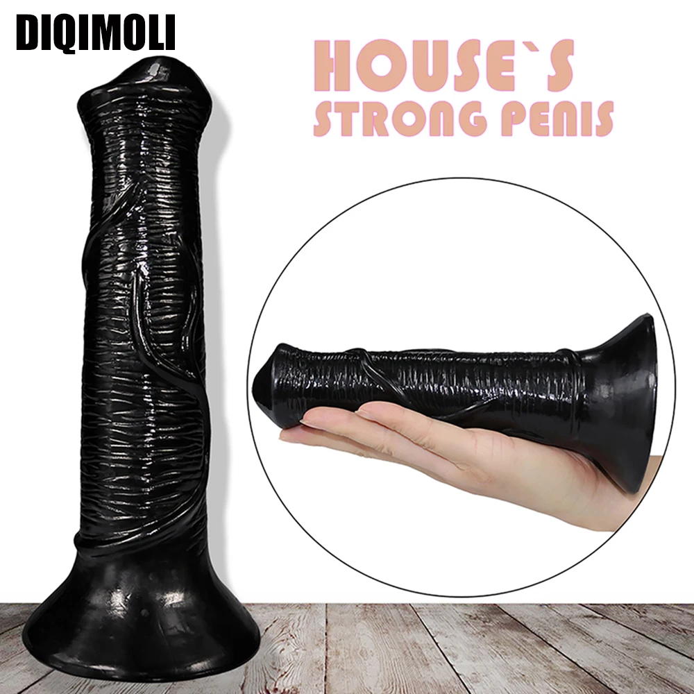 Oversized Horse Dildo Anal Plug Soft Penis Anal Dilator with Suction Cup Phallus Butt Plug Stimulate Vagina Anus Dick Sex Toys