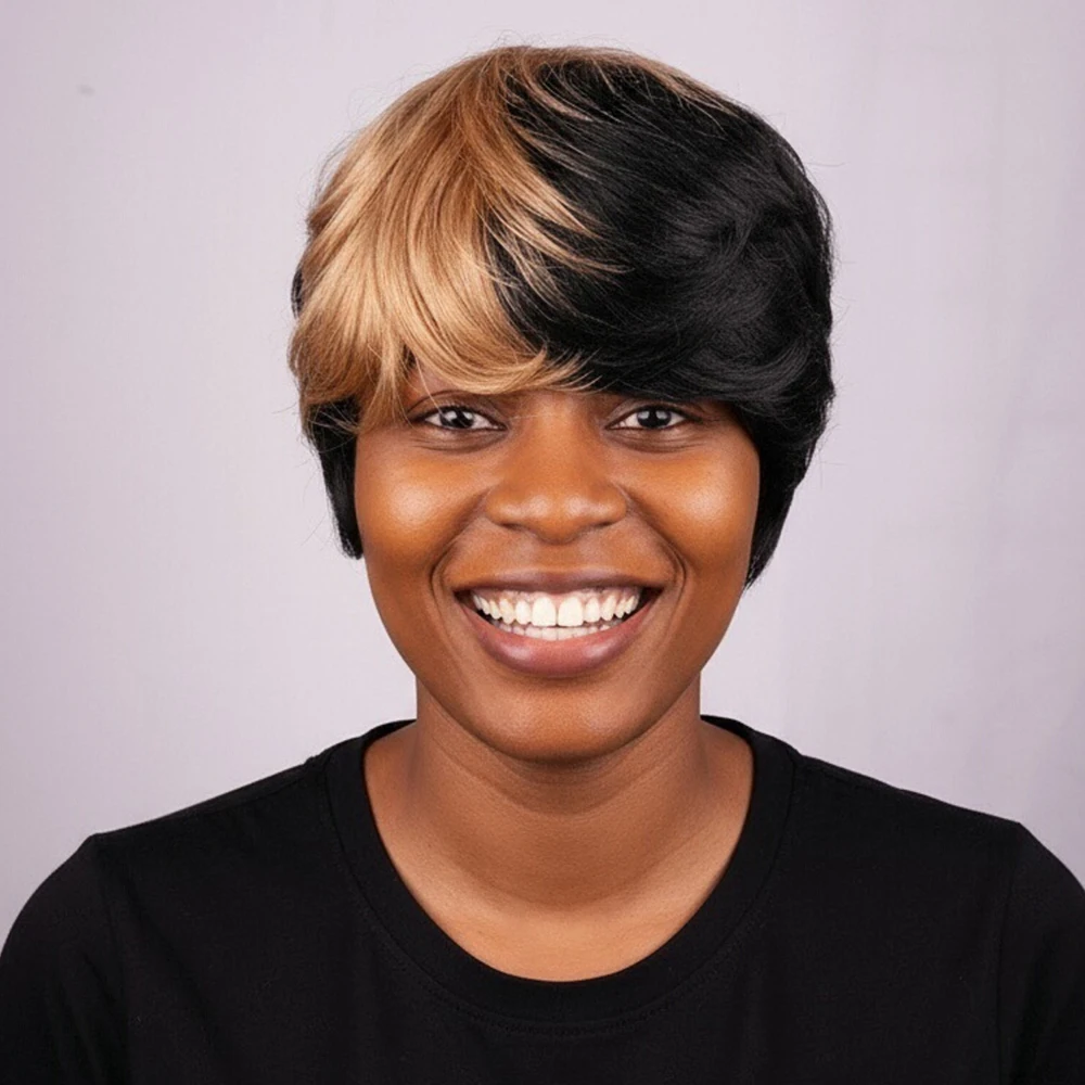 Golden Short Bob Pi…