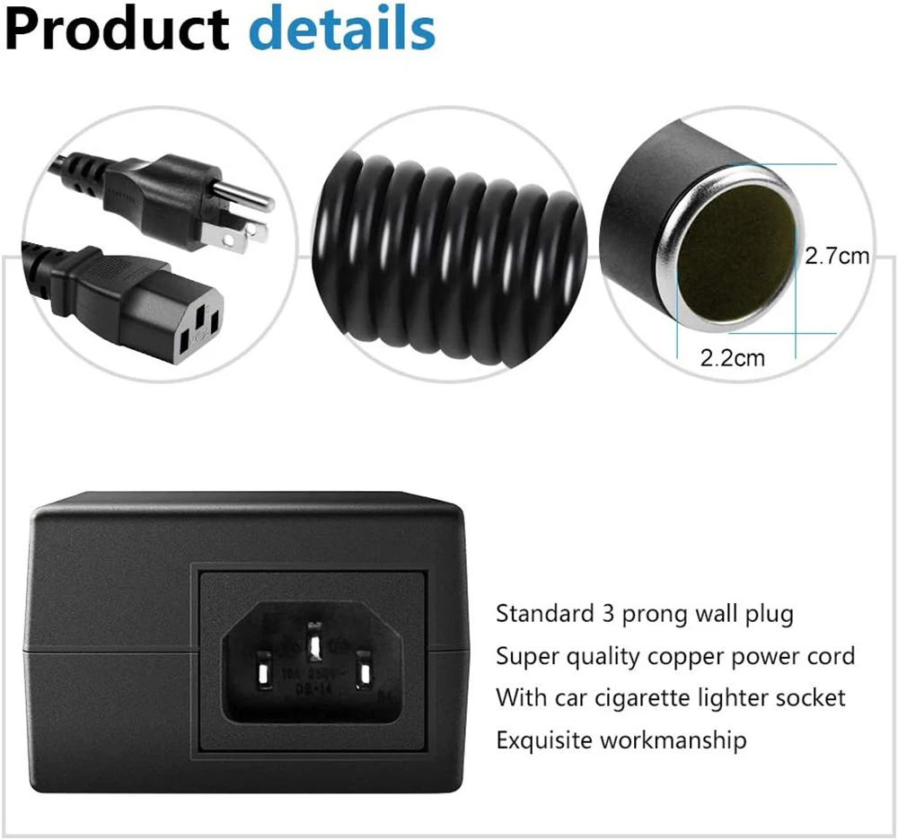 AC to DC Converter 10A/120W 110V-240V to 12V Converter,Car Cigarette Lighter Adapter, AC/DC Power Supply Adapter Transformer