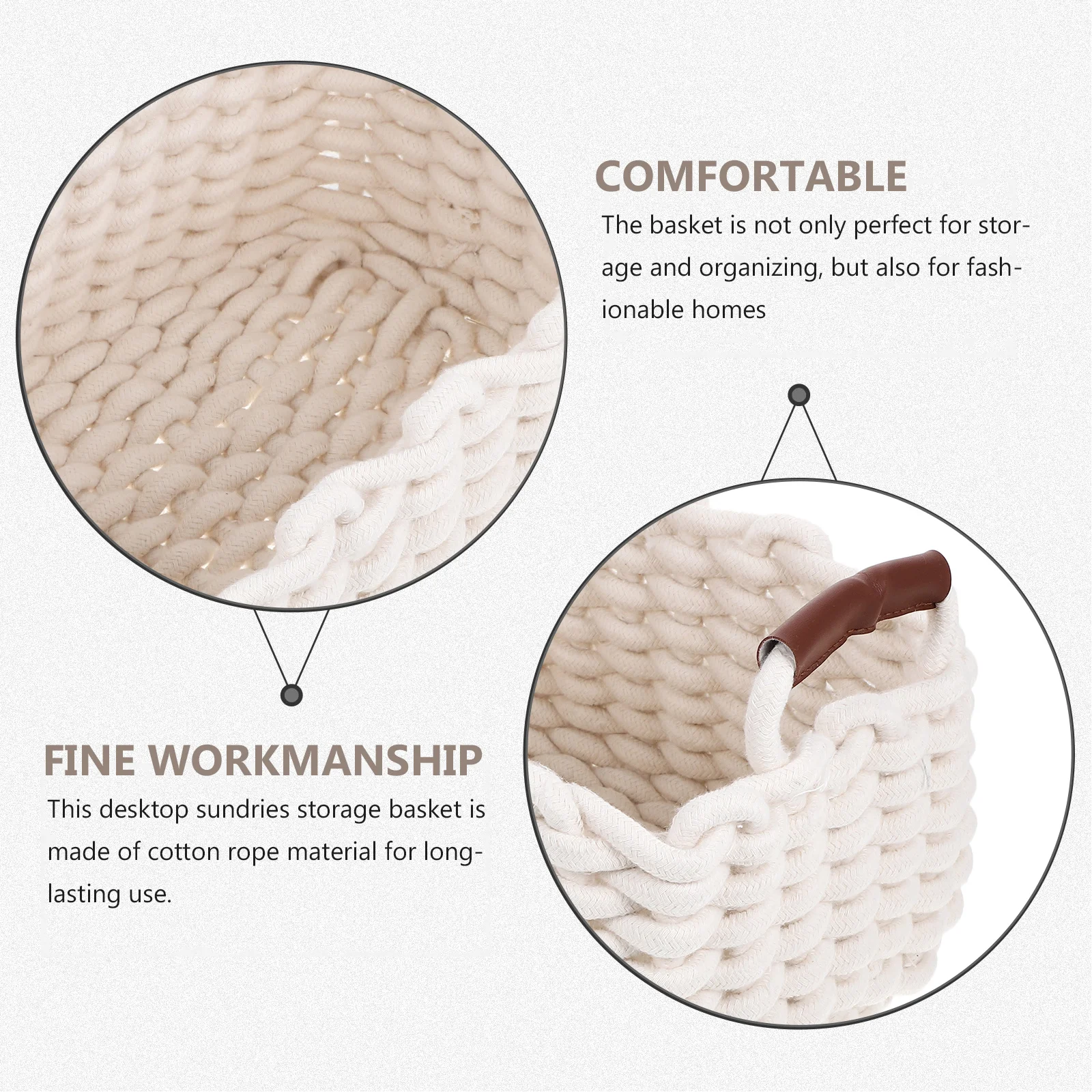 

Cotton Rope Woven Basket for Cosmetics Storage Lipstick Organizer Desktop Sundries Container Multifunctional Home Decorative