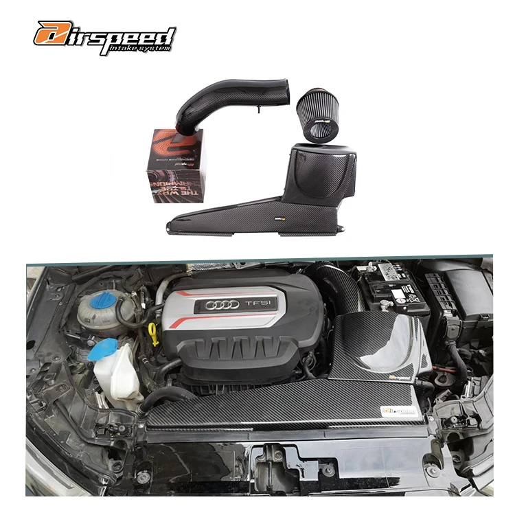 

Factory Wholesale Dry Carbon Fiber 3K Twill Car Airspeed Cold Air Intake System Kits for A3 S3 TT 2.0T EA888 GEN3