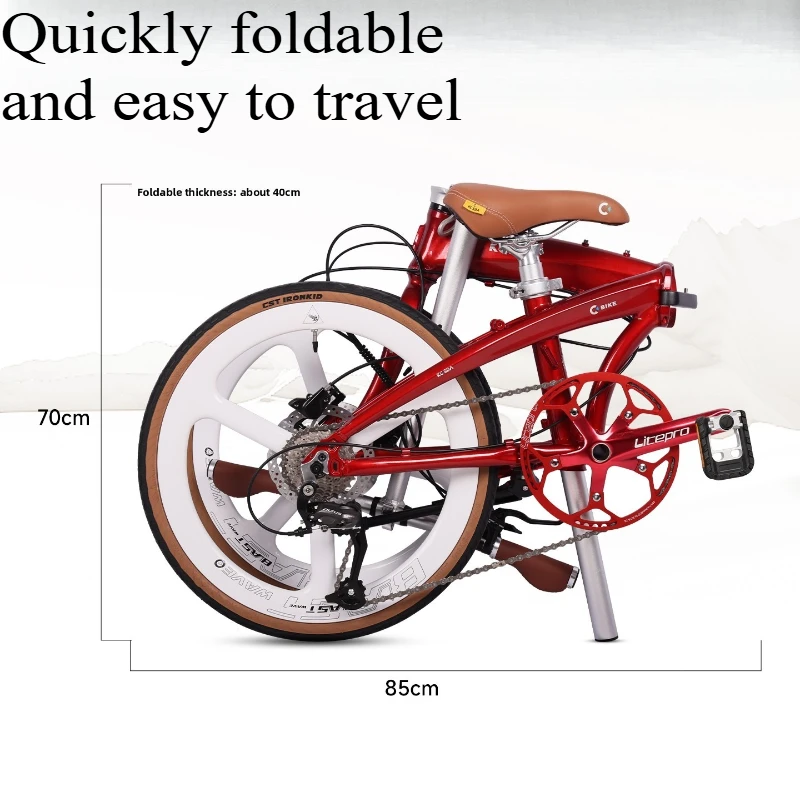 Folding  Bicycle Carbon Fiber Wheel Set  Cutter Wheel Ultra  Variable Speed Cycling bike road
