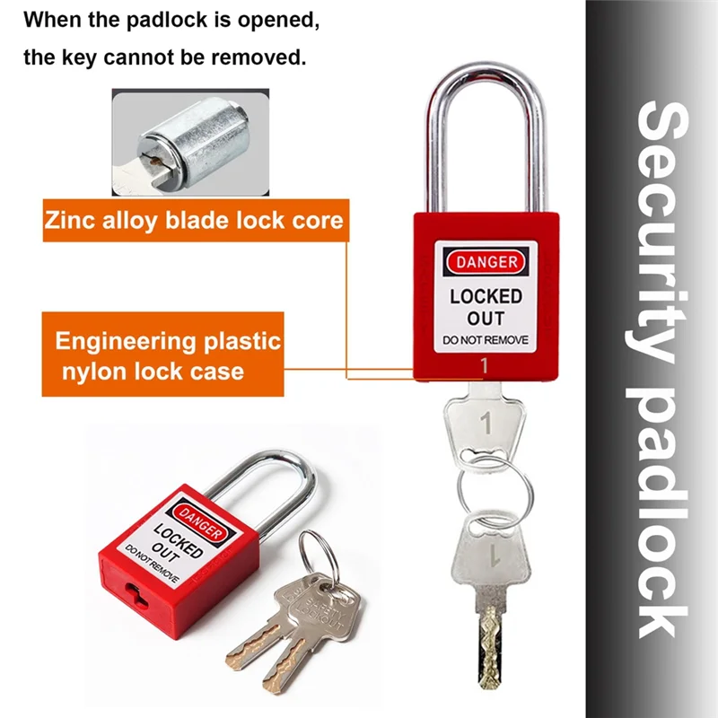 

Lockout Tagout Set Kit Safety Padlocks Group Lockout Hasps Universal Circuit Breaker Lockout With Black Pocket Bag