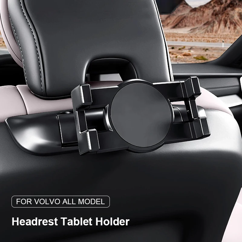 車のヘッドレストタブレットホルダーボルボ-xc60-s60-v60-xc90-s90-v90-xc40-後部座席電話マウントフック-360-°-スタンドオーガナイザーアクセサリー