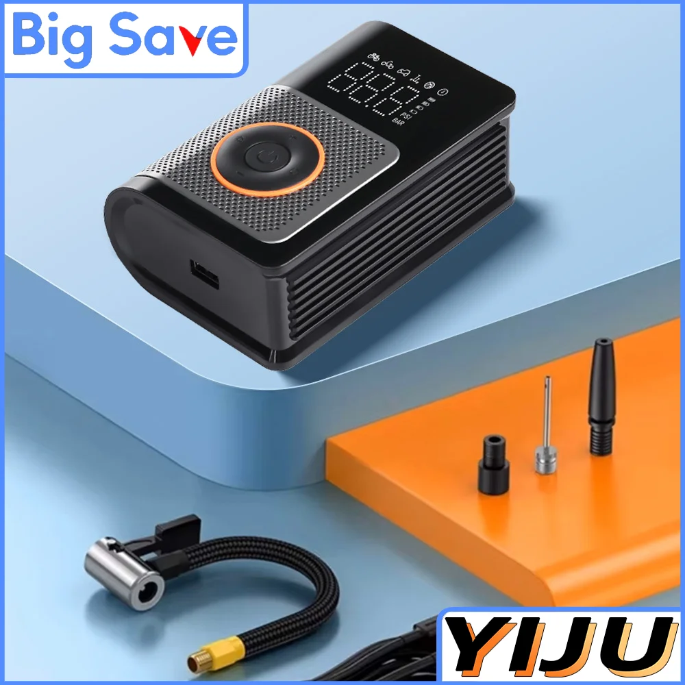 

Ручной воздушный компрессор 120 Вт, беспроводной надувной насос, портативный воздушный насос, цифровой насос для накачивания шин для автомобильных велосипедных шариков