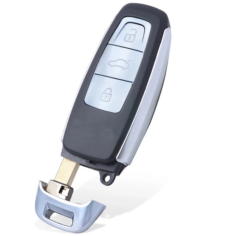 KEYECU Chiave A Distanza Intelligente Dell'automobile Borsette Della Copertura Della Cassa Con 3 Bottoni Uncut Lama Fob per Audi A6 C8 A7 A8 Q8 2017 2018 2019 2020 2021