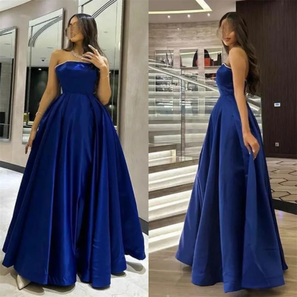 

Oisslec Prom Dresses Exquisite Strapless Ball Gown Quinceanera Sequin Draped Satin Occasion Evening فستان سهرة نسائي فخمه 2024