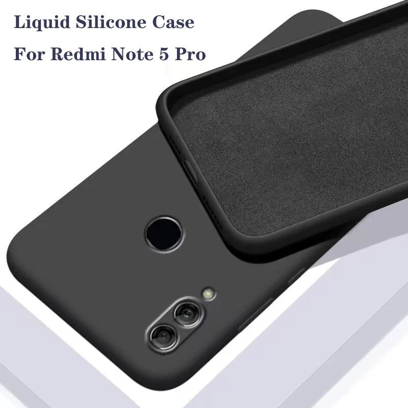 Funda Original Soft Candy Phone Case for Xiaomi Redmi Note 5 Note5 Pro Liquid Silicone Camera Protective Back Cover Case