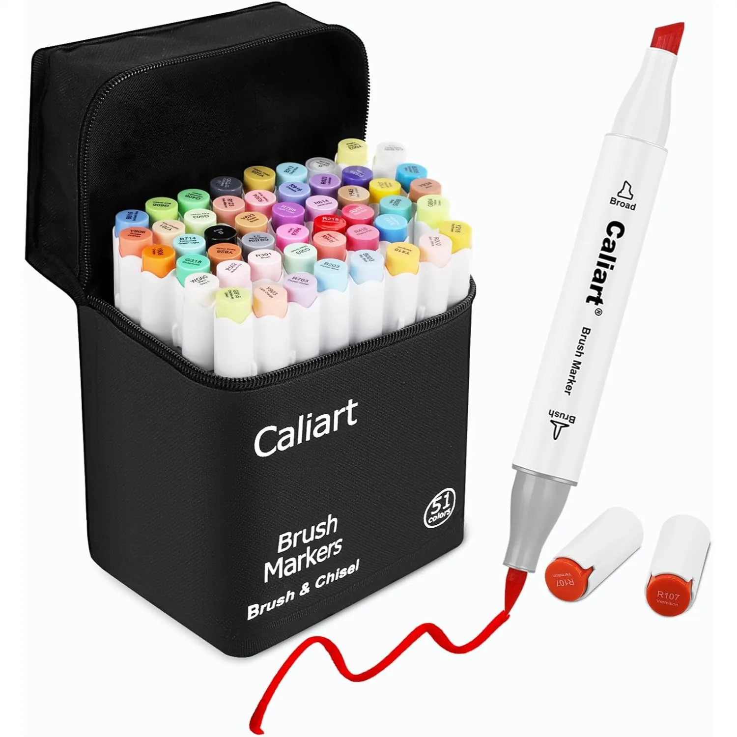 

51 Colors Alcohol Markers Brush Tip Dual Tip Artists Coloring Markers Set Brush And Chisel Permanent Alcohol Based Colored Sketch Pens Art Supplies Gifts For Adults Drawing Illustration