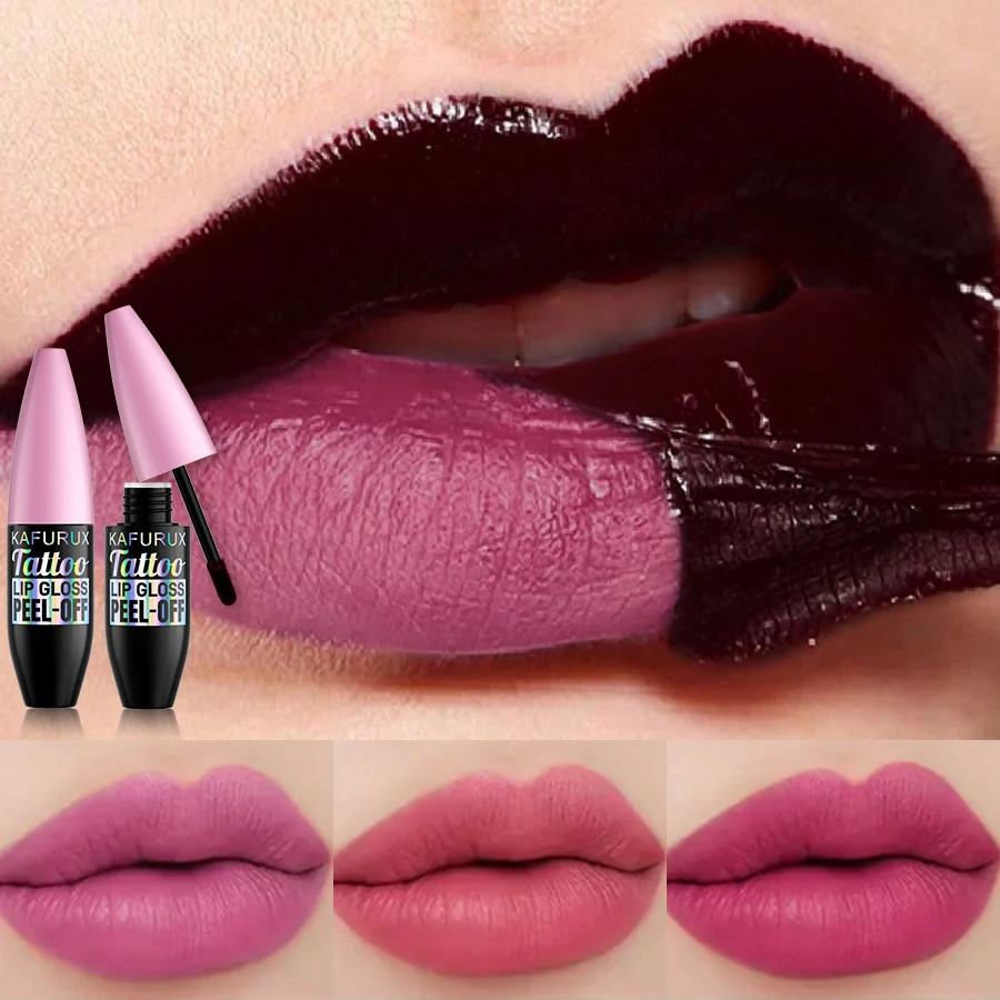 7 ألوان Blading ملمع الشفاه قشر طويل الأمد مقاوم للماء أحمر الشفاه السائل الوردي الشفاه الصقيل نقل مقاومة الشفاه تينت ماكياج الهدايا #1