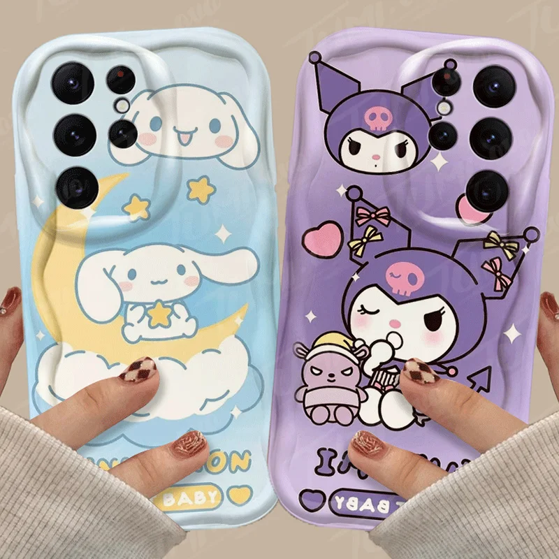 Sanrio Kuromi Cinnamoroll Soft Phone Case For Samsung Galaxy S24 Ultra S23 S22 Plus S21 S20 FE A15 A25 A55 A35 A14 A24 A34 Cover