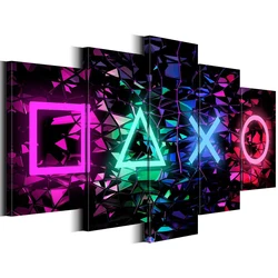 Unframed 5Pcs Play Games Logo Gaming Kids Gift Paintings Canvas Pictures Wall Art Posters for Living Room Office Home Decor