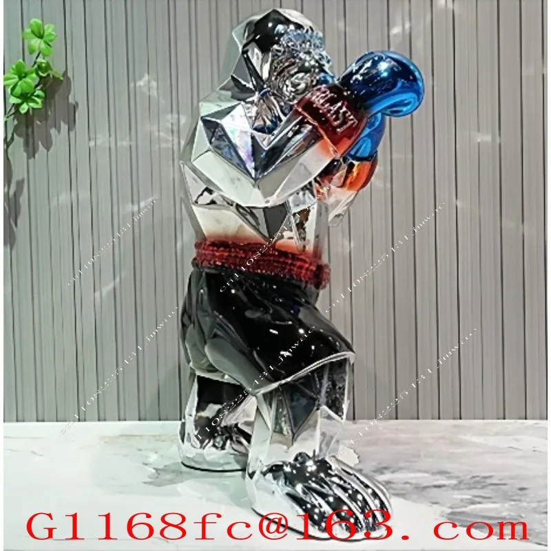 Modern Simple Light Luxury Creative Boxing Orangutan Ornament Model Room Hotel Clubhouse Lobby Entrance Desktop Decoration