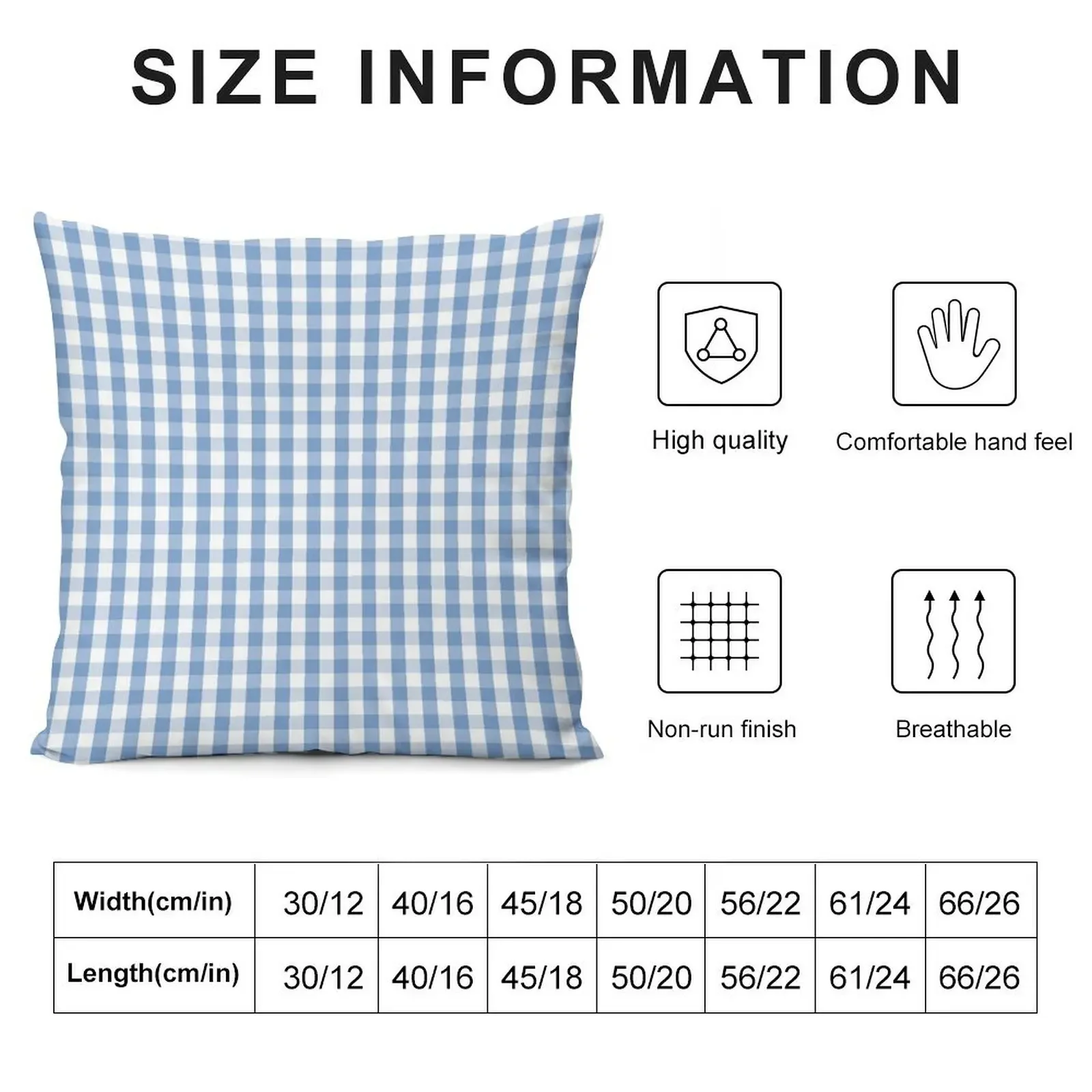 Classic Pale Blue Pastel Gingham Check Throw Pillow luxury decor New year pillow