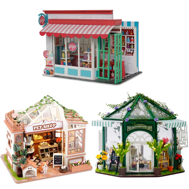 อะนิเมะการ์ตูน DIY Handmade House ฉากขนาดเล็กรุ่น Building Block Mini House Art House ประกอบของเล่นของขวัญวันเกิดอุปกรณ์ต่อพ่วง