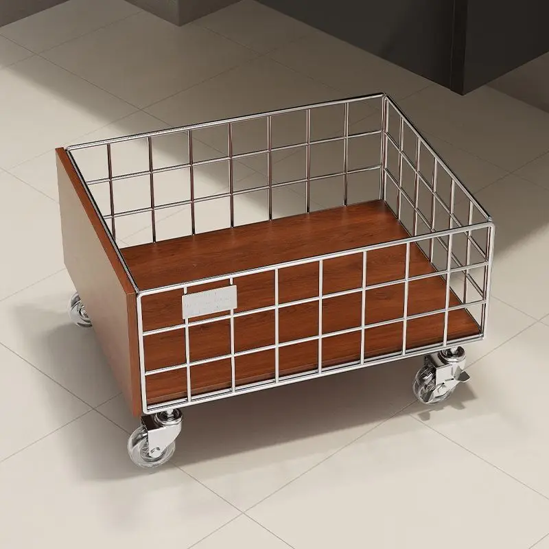 

Retro Laundry Cart - Mobile Hamper with Storage for Bathroom & Closet