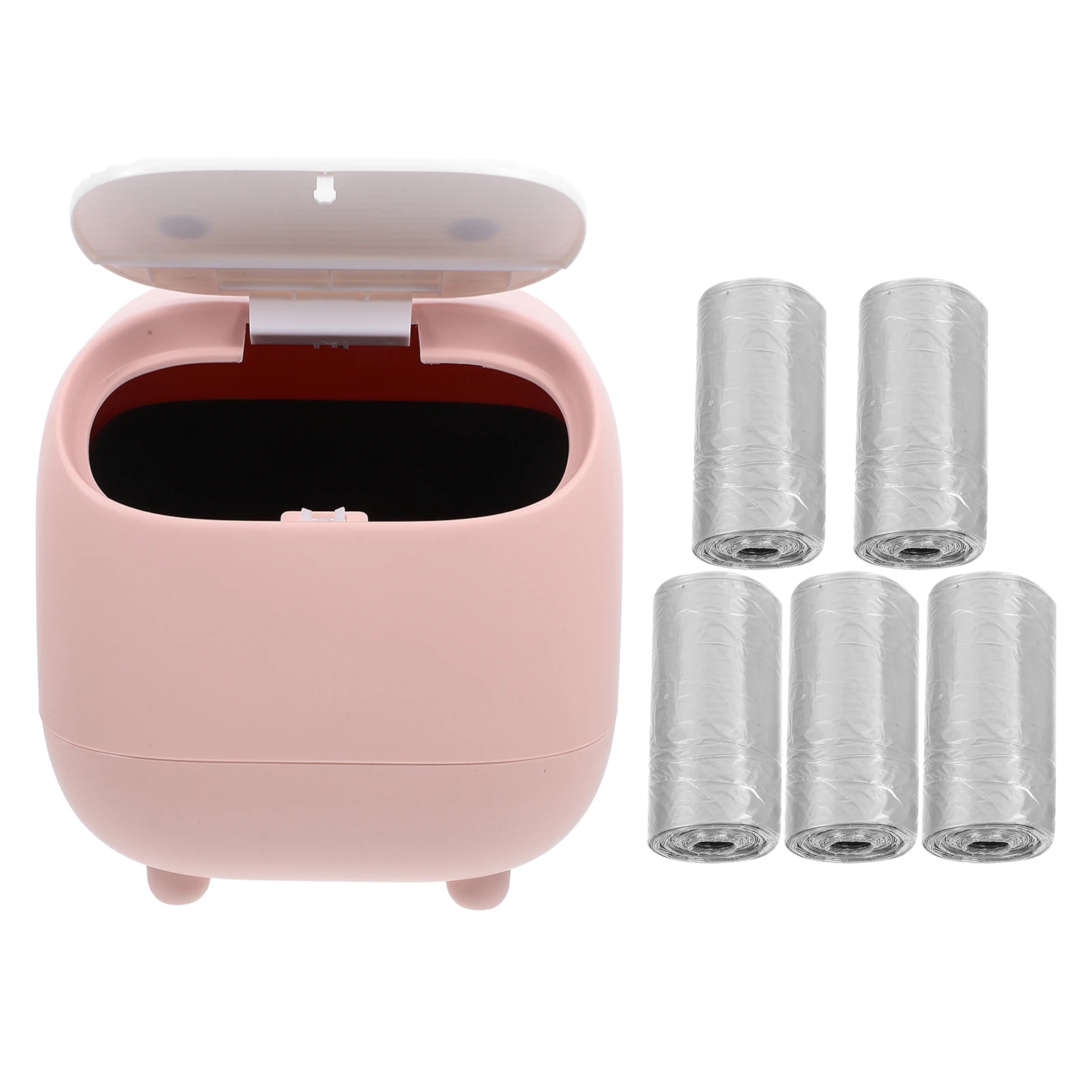 

Lidded Mini Trash Can Desktop Garbage Bin Compact Small Waste Container For Home Office Bedroom Lightweight Foldable Storage Tea