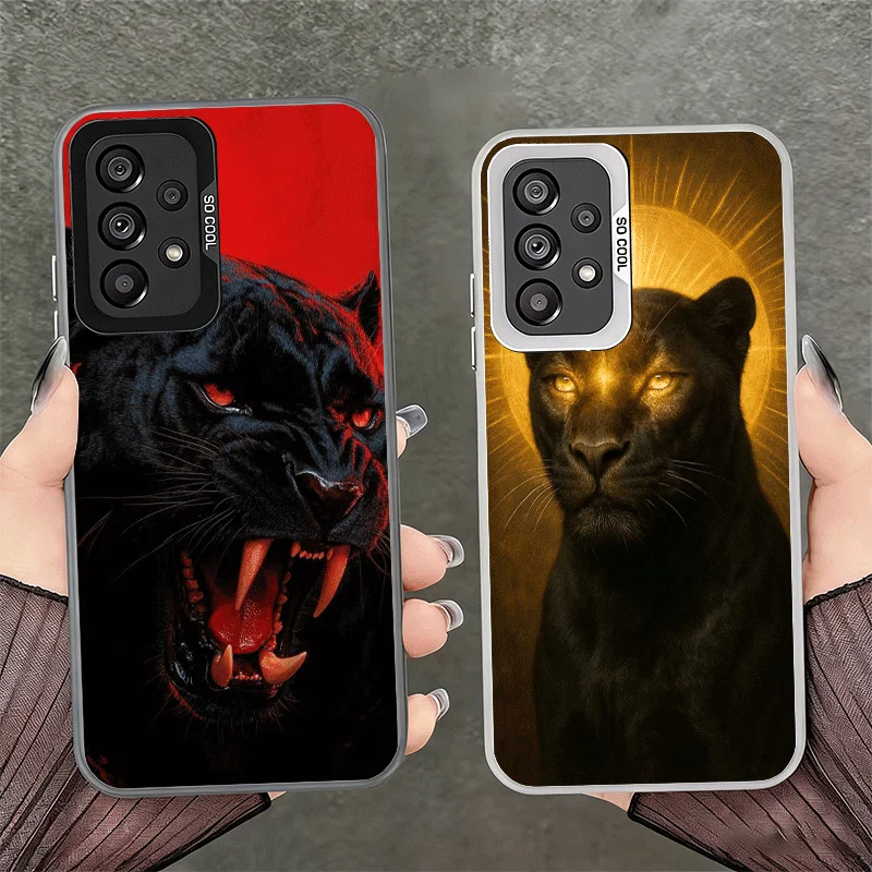Black Panther Cool Animal Soft Phone Case for Samsung A17 A16 A15 A14 A13 A57 A56 A55 A54 A53 A37 A36 A35 A34 A33 A26 A25 A24 A2