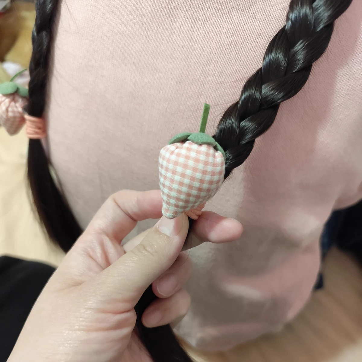 Bandas elásticas para el cabello de fresa de dibujos animados para niñas, accesorios para el cabello, soporte para cola de caballo, lazo para el cabello de algodón para niños, lindas bandas de goma