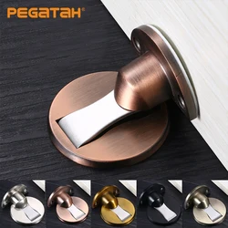 Stainless Magnetic Door Stops Steel Door Stopper Hidden Door Holders Catch Floor Nail-free Doorstop Furniture Hardware