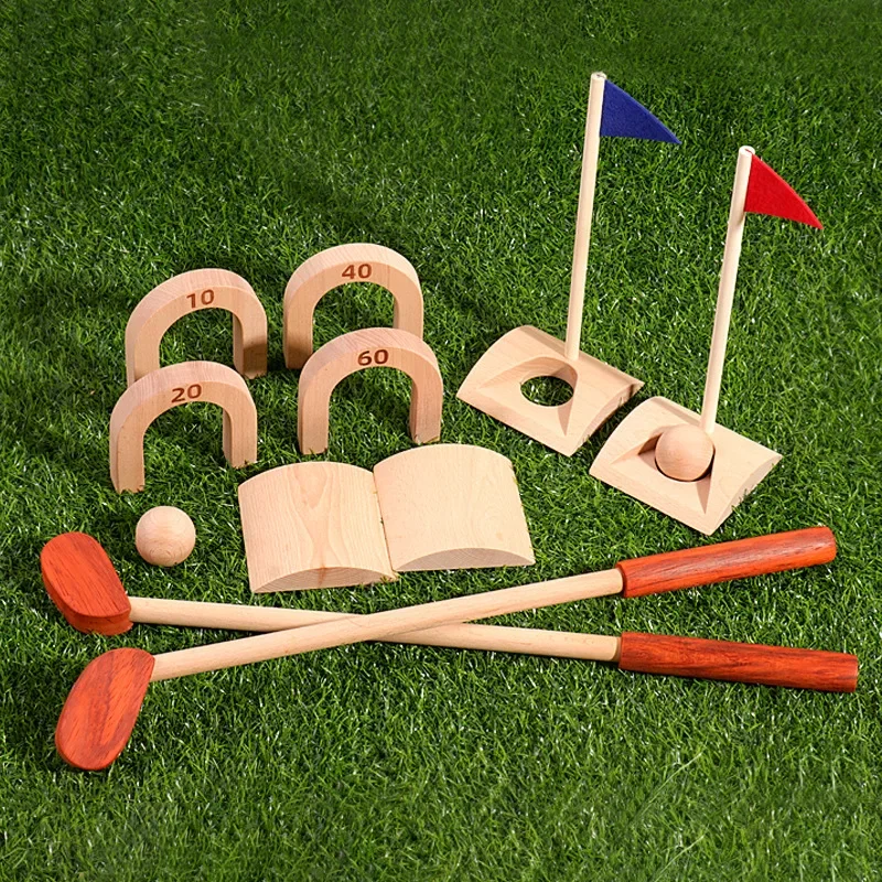 

Children Golf Sports Game Mini Wooden Golf Toy Kids Small Indoor Party Club Home Professional Outdoor Training 1 Set