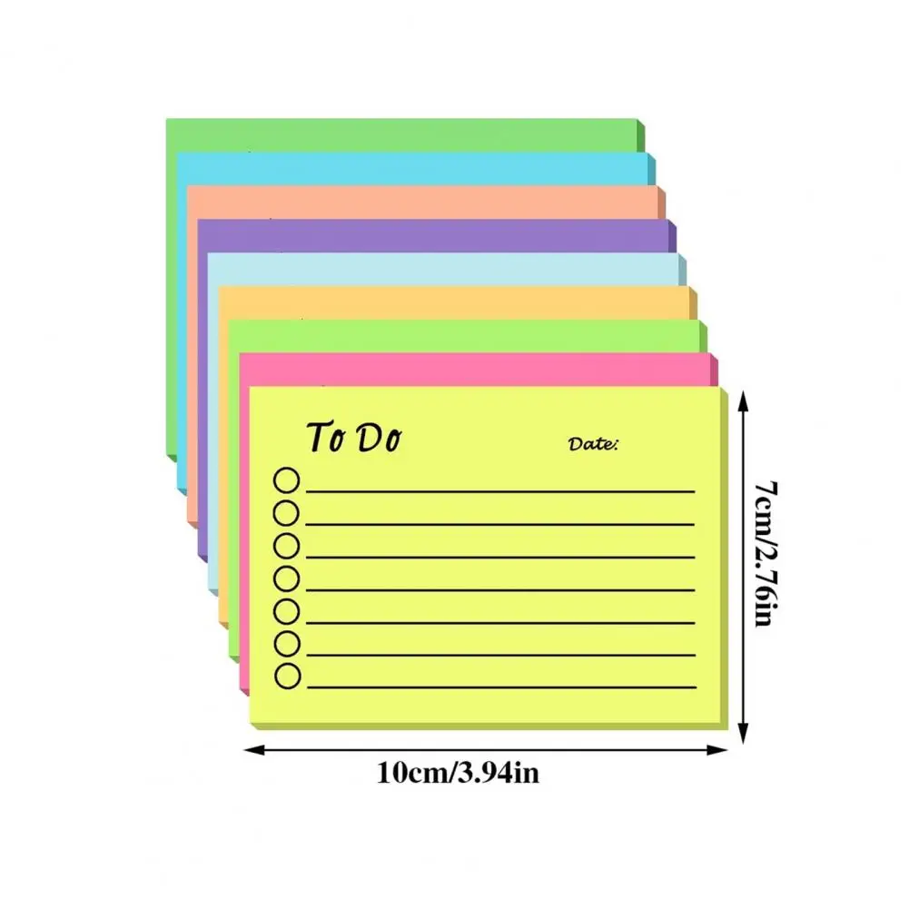 9Pcs Planning Sticky Notes colore fluorescente Office Notepad To Do List note adesive Memo Sticky Notes materiale scolastico