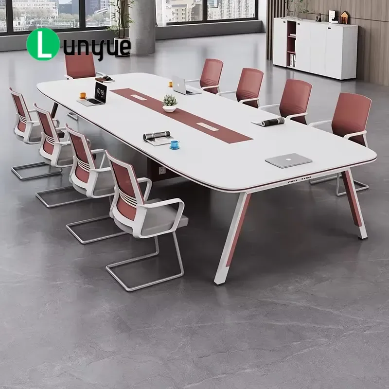 Modern Conference Room Table Simple Training Desk Large Small Negotiation Workbench with Chair Combination for Office Meeting