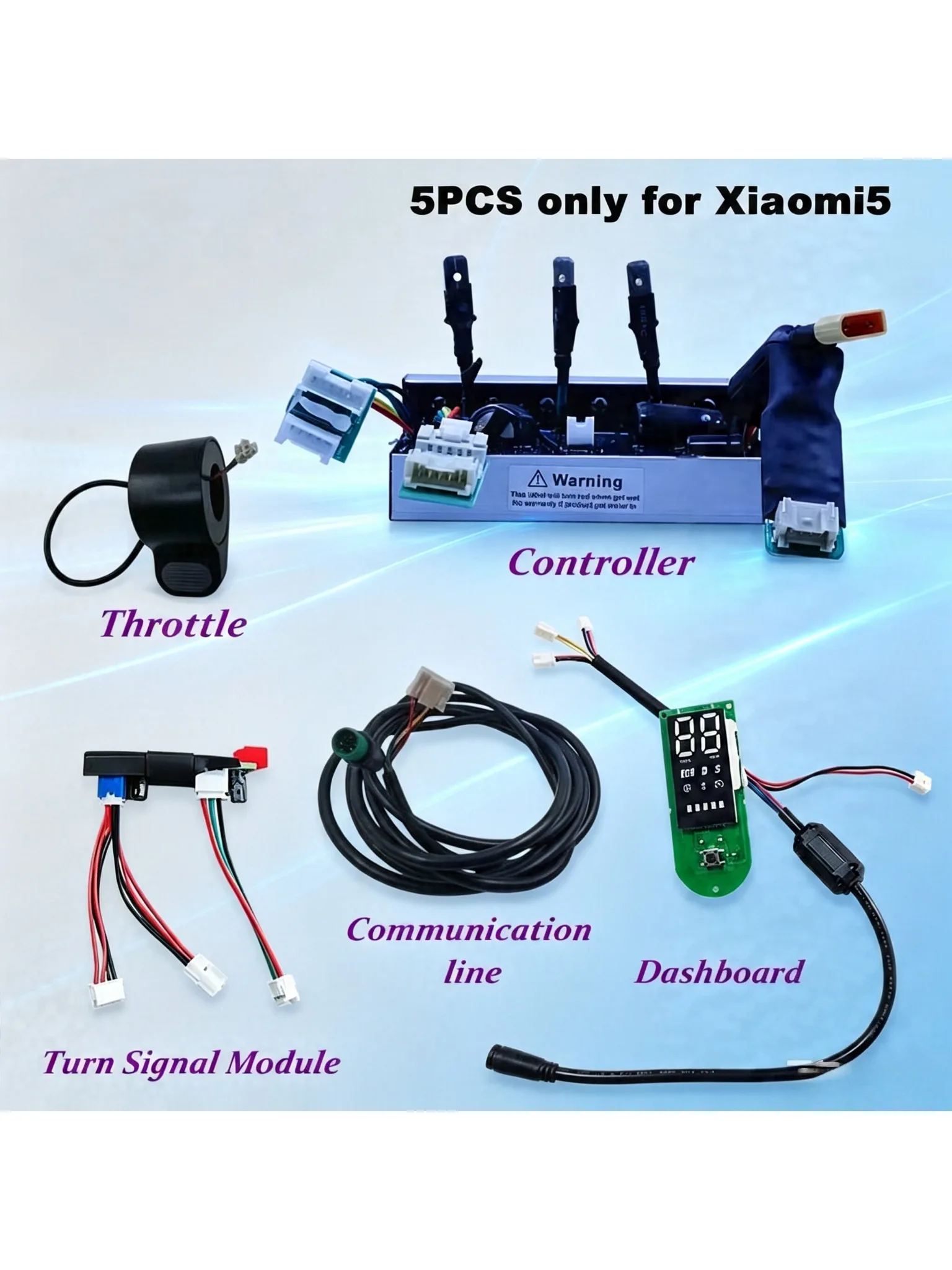 Für Xiaomi 5 E-Scooter Controller 1200W 24-63V Scooter Tuing & Blinker-Set Geschwindigkeitsbegrenzung entsperren bis zu 55 km/h