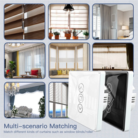 ABBY-Tuya Wifi RF433 2.5D Arc Curtain Switch Glass Touch Panel For Roller Blinds Shutters Switch Smart APP Wireless Alexa