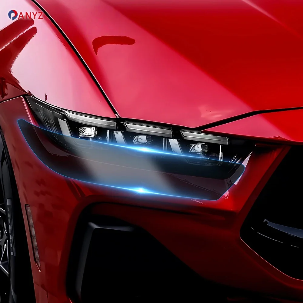 

TPU for Ford Mustang 2024 2025 Car Front Headlight Protective Film Sticker Anti-Scratch Accessories Transparent Smoked Black