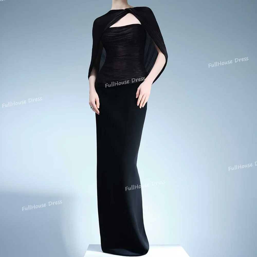 

Индивидуальное платье в Саудовской Аравии, классическое многоуровневое плиссированное сексуальное платье без бретелек с открытой спиной, макси-длина, вечернее платье без рукавов с накидкой