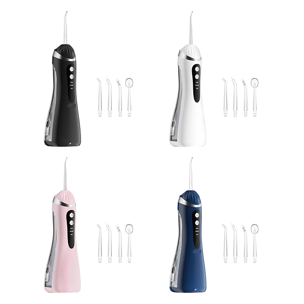 قطن الأسنان المائي القابل لإعادة الشحن، منظف الأسنان الكهربائي المقاوم للماء، مبيضة أسنان محمولة مع 4 نصائح نفاثة للتنفس المنعش #2