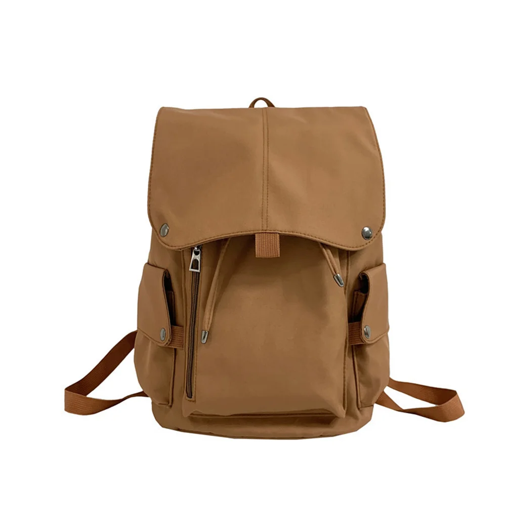 Mochila con tapa de gran capacidad para estudiantes universitarios, Bolsa Escolar de nailon de Color sólido para pareja, bolsa de ordenador de viaje informal para hombres y mujeres, nueva