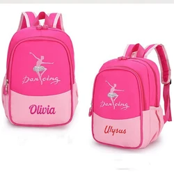 Pink Children's Backpack Personalized Name Girls' New Type Ballet Dance Backpack Custom Kindergarten School Bag Embroidered Name