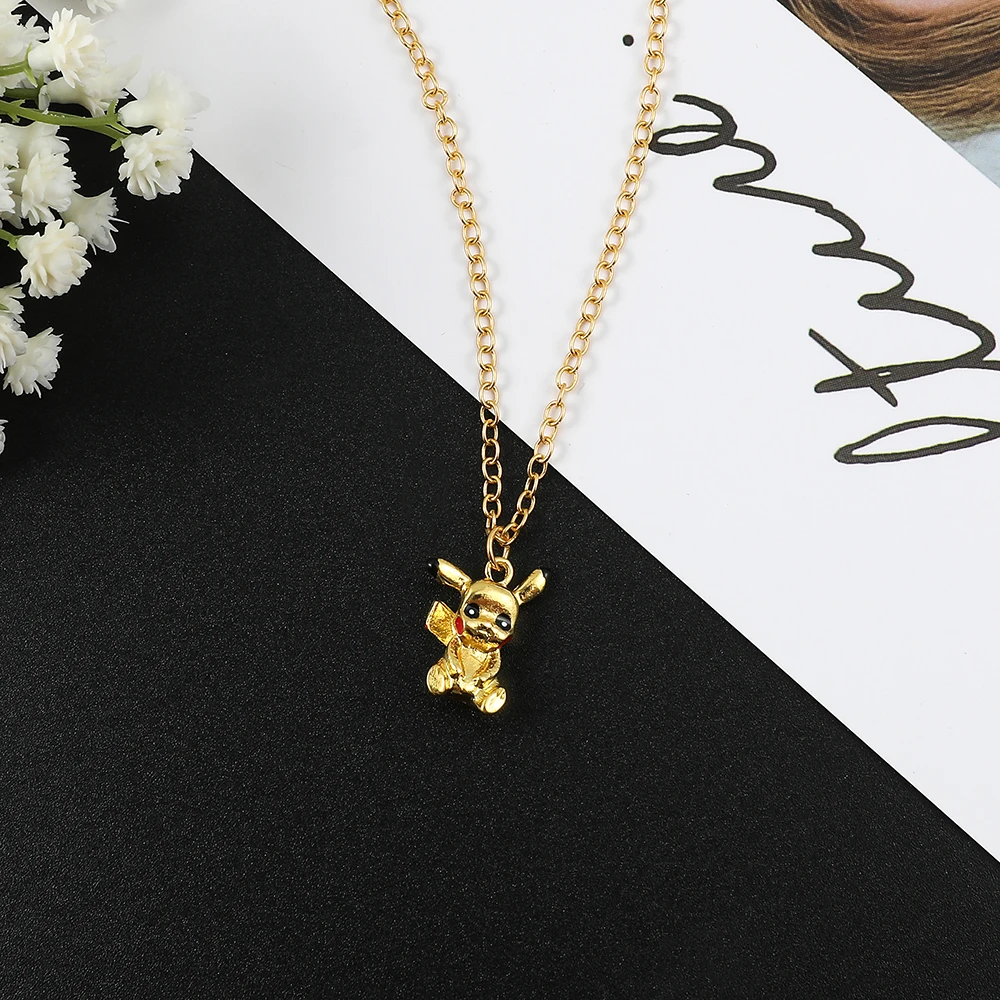 일본 애니메이션 포켓몬 캐릭터 피카츄 금속 펜던트, 귀여운 목걸이, 절묘하고 컴팩트 쥬얼리