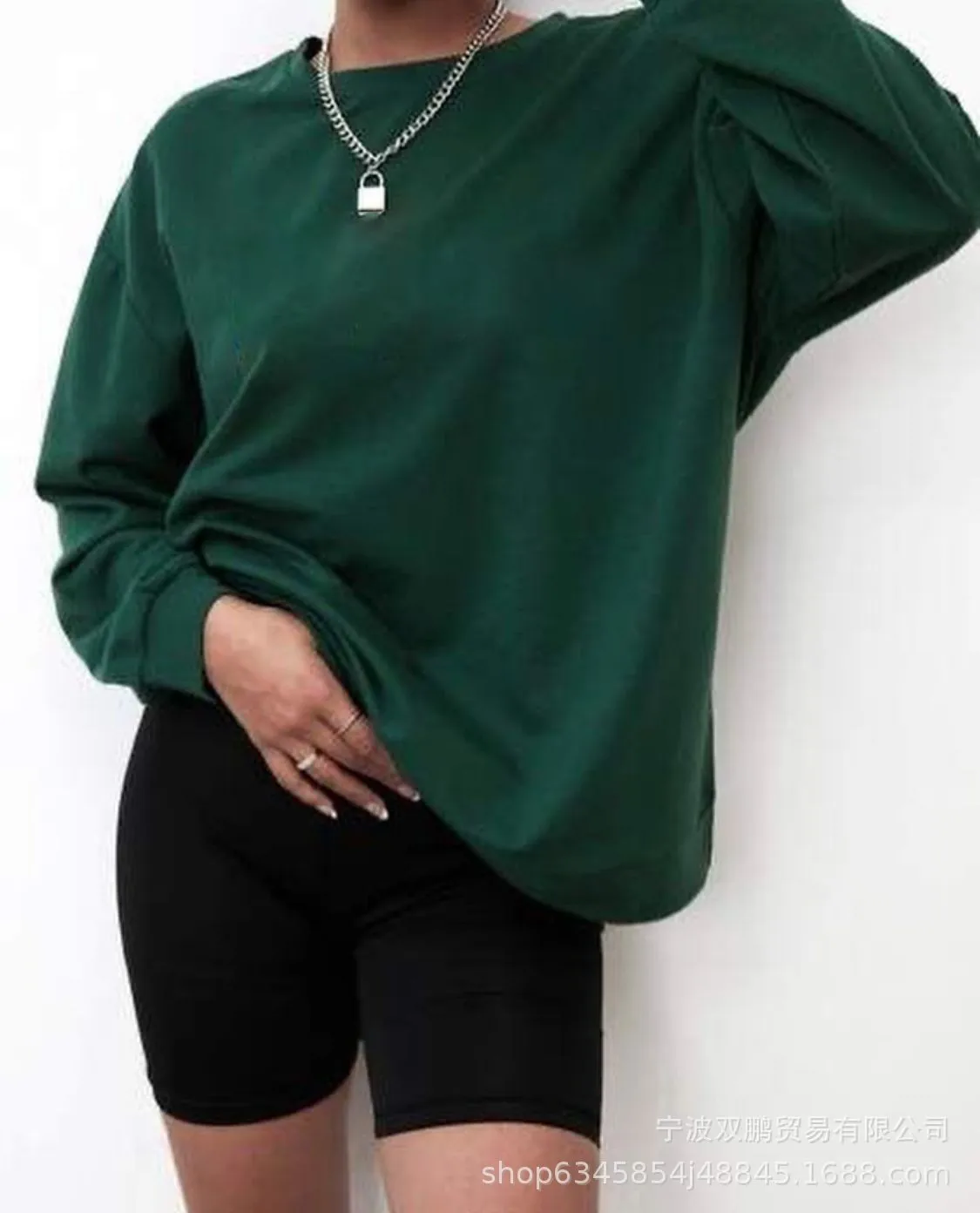 Pullover Loose Fit Hoodie Casual with Crew Neck Long Sleeve Standard Length Single Pullover Closure Japanese Korean Women Hoodie
