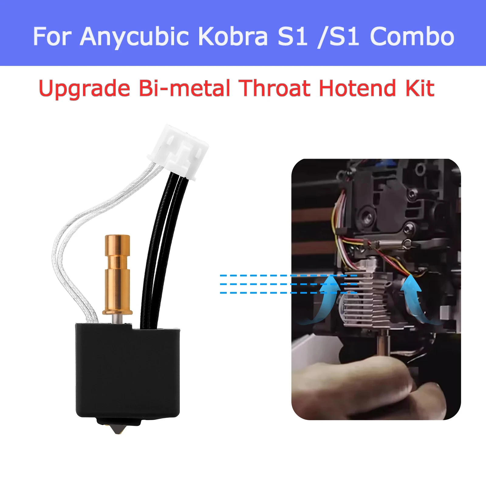 

Обновленный биметаллический комплект Hotend для Anycubic Kobra S1 S1, комбинированная латунная насадка, биметаллическое горло, горячий конец для Kobra S1, комбинированные аксессуары