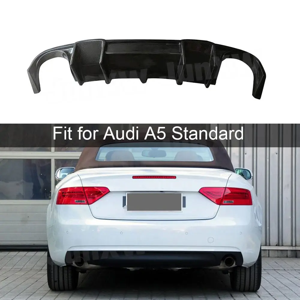 Rear Diffuser Bumper Lip Splitters Spoiler With Led Light for Audi A5 Standard 2012-2016 Carbon Fiber Car Accessories