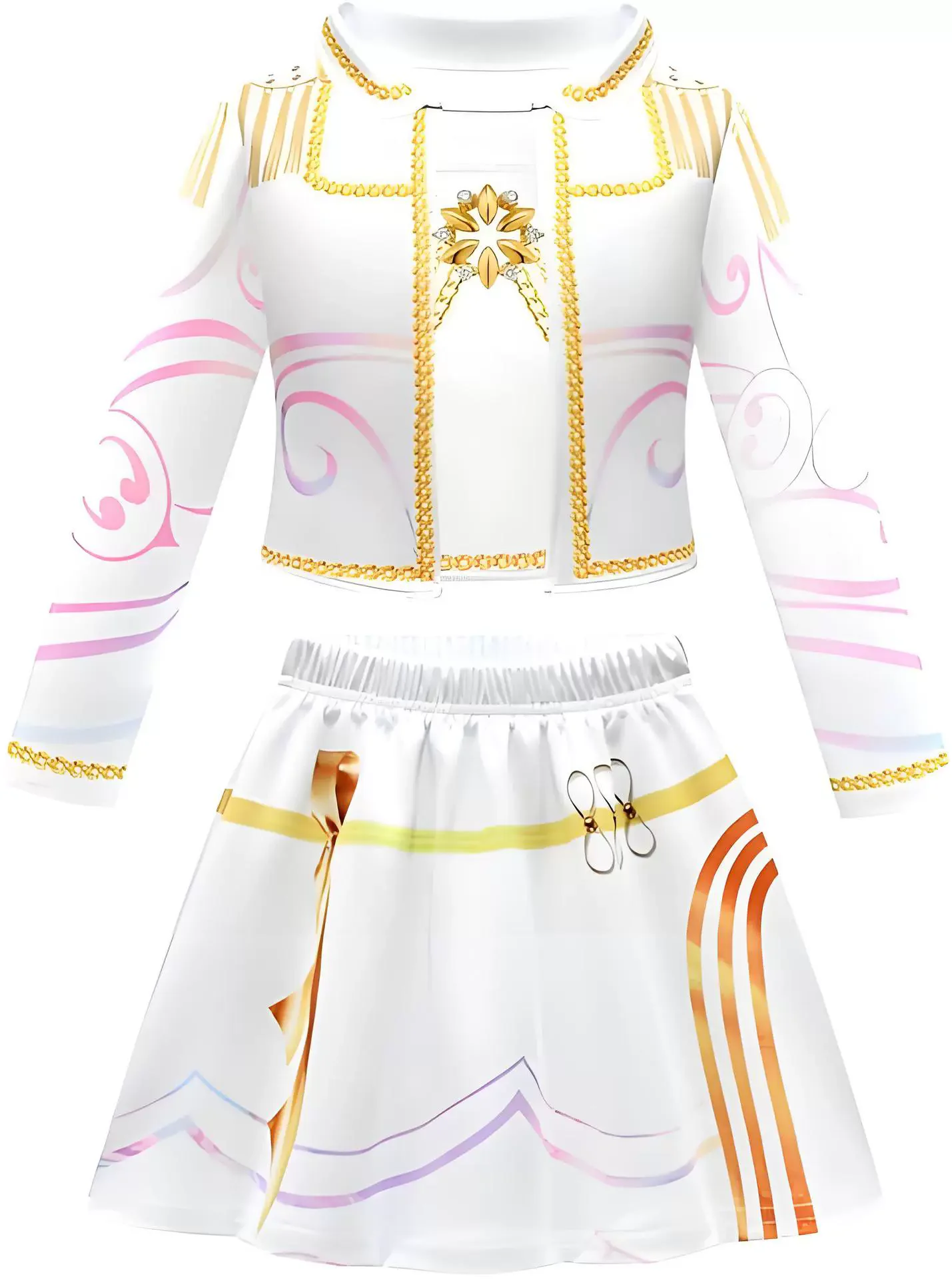 K-Pop شيطان زوي ميرا تأثيري حلي الاطفال الفتيات فستان حفلة تنكرية المعبود فيلم تأثيري هالوين كرنفال الملبس الذهبي المرحلة البدلة #6