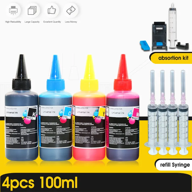 ALIZEO Refill Ink Kit for Epson for Canon for HP for Brother Printer CISS Ink and refillable printers Cartridges dye ink