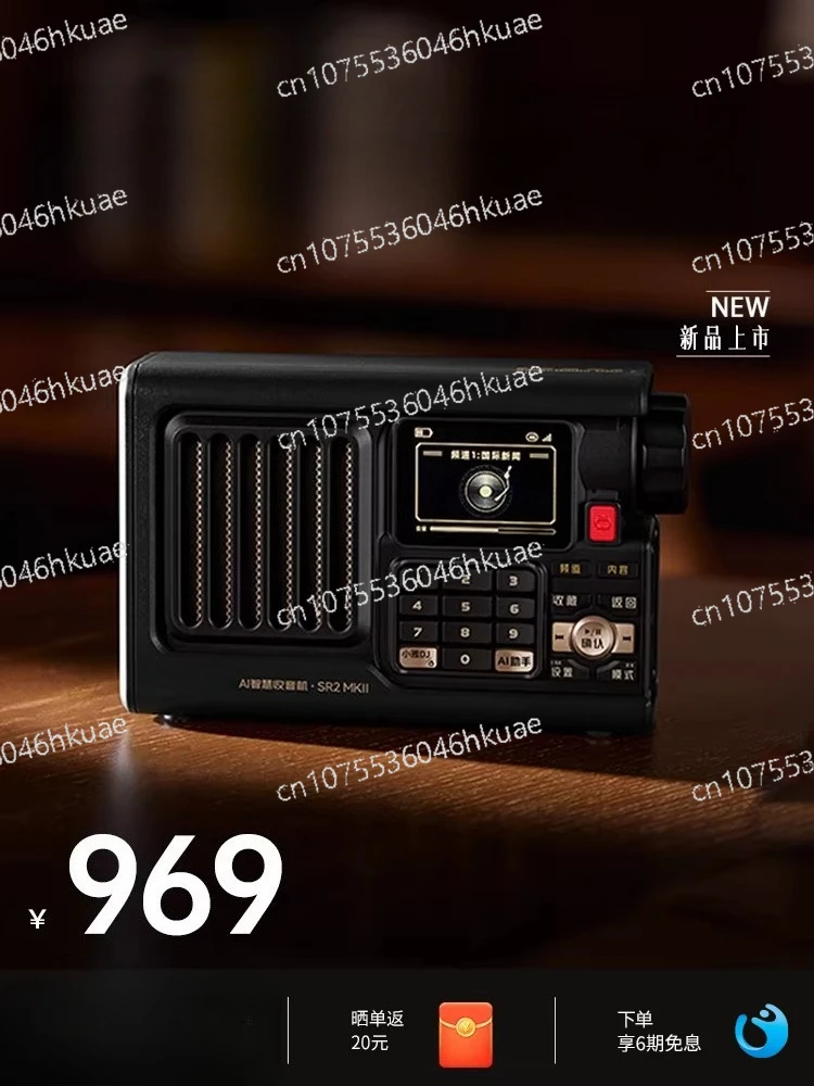 

Портативная беспроводная Bluetooth-колонка Radio SR2MK2 с экраном, Wi-Fi и AI-стерео, идеальный подарок на День отца