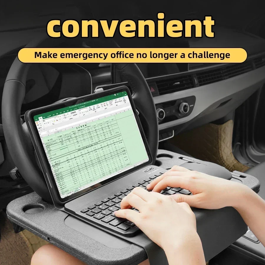 Portable Car Laptop Computer Desk Mount Stand Eat Work Car Steering Wheel Dining Table BracketDrink Food Coffee Tray Board