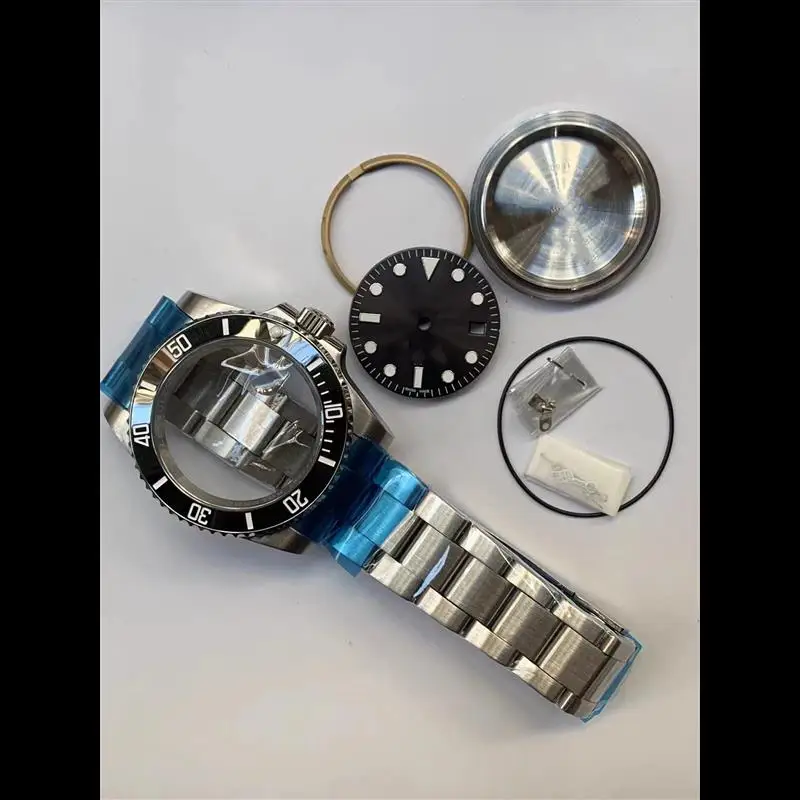 Top 40mm Watch Accessories Mechanical Case Set Sapphire Crystal 316 Stainless Steel for 8200 2813 Movement Calendar Date